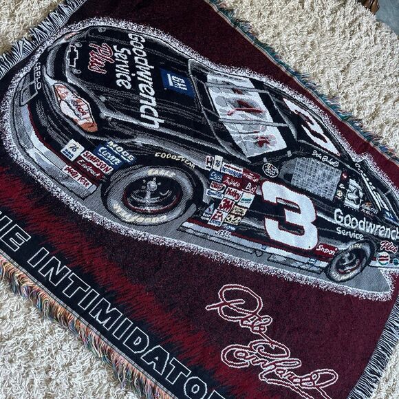 Vintage Dale Earnhardt The Intimidator #3 NASCAR Throw Blanket Tapestry 57×44 EU - Picture 2 of 10